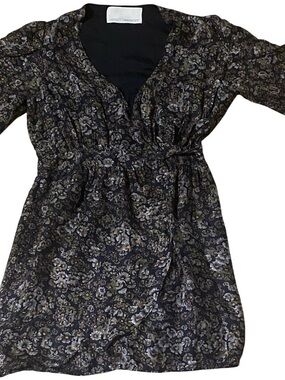 ❤️ Rebecca Minkoff 100% Silk Black Floral Mini Dress
